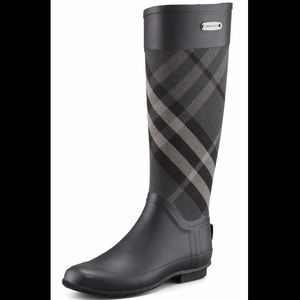 Burberry Clemence Rain Boot Size 38, Charcoal